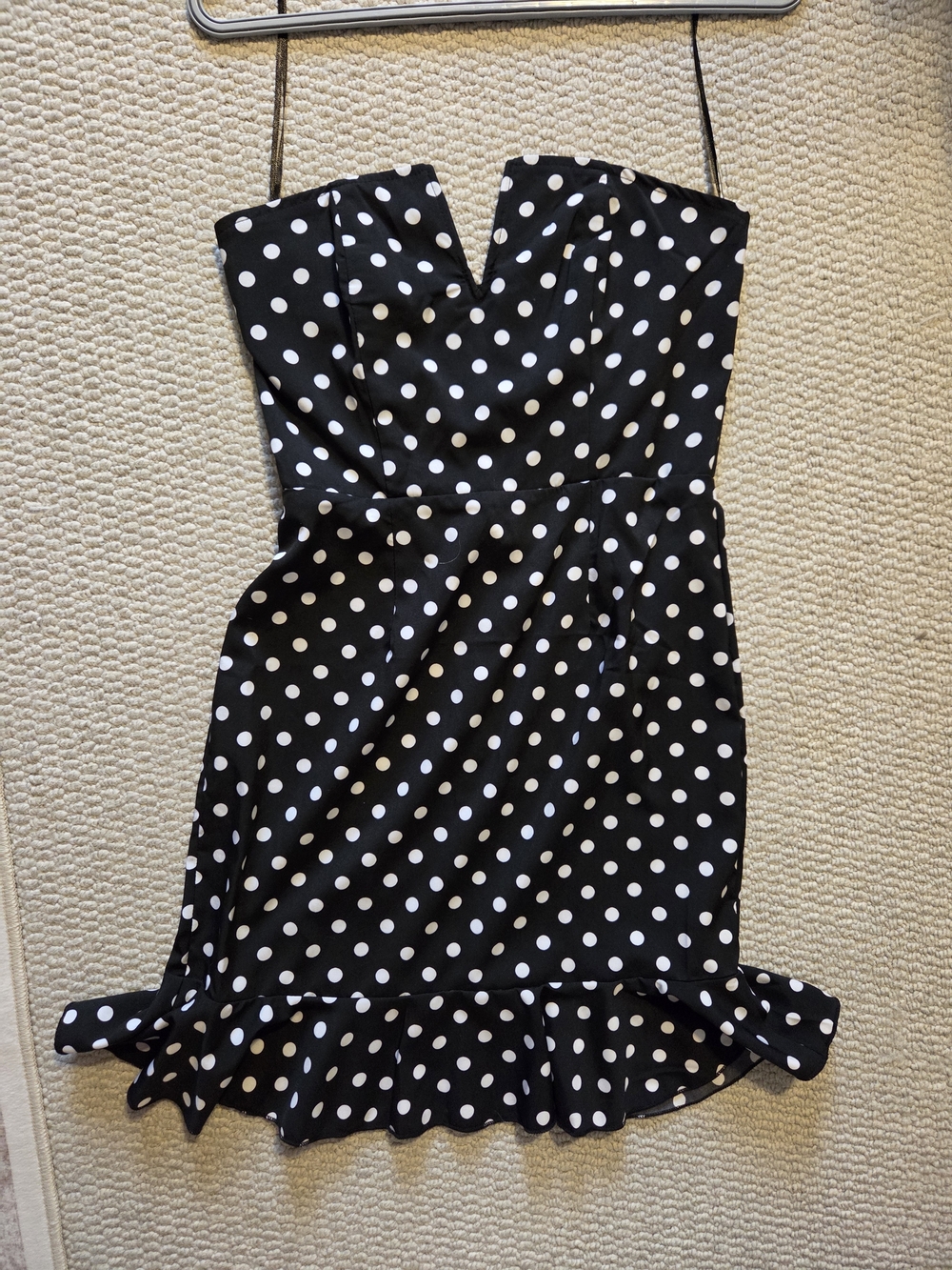 SHOWPO Black Polka Dot Dress Top